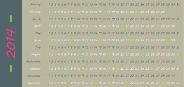 2014 takvim
