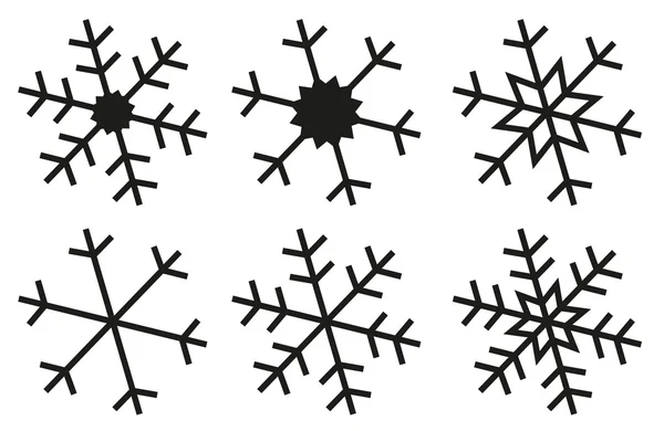 Kar tanesi siluetleri koleksiyonu — Stok Vektör