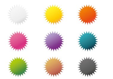 9 renkli çıkartmaları kümesi9 화려한 스티커 세트