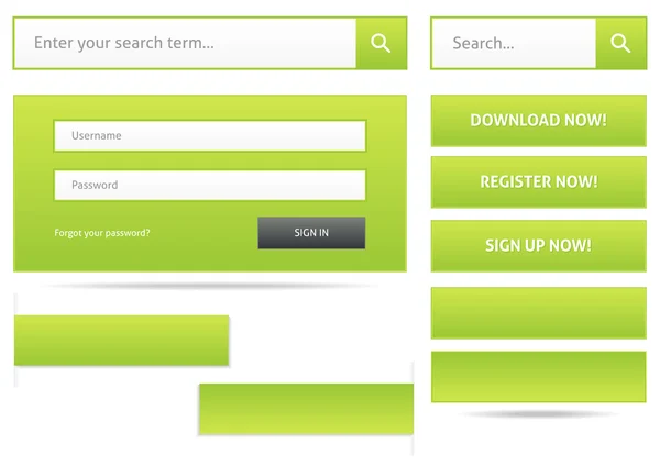 绿色网页设计元素 — 图库矢量图片