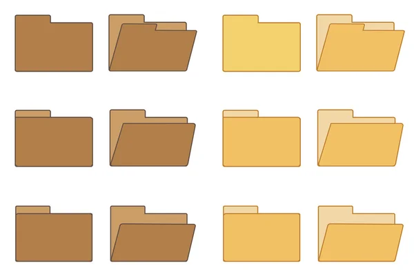 Offene und geschlossene Ordnersammlung — Stockvektor