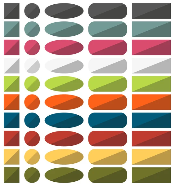 Grand ensemble de boutons plats — Image vectorielle