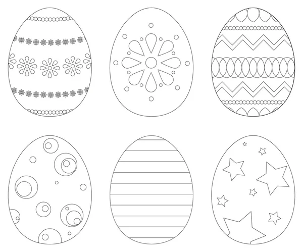 Set of 6 Easter eggs — Stock Vector