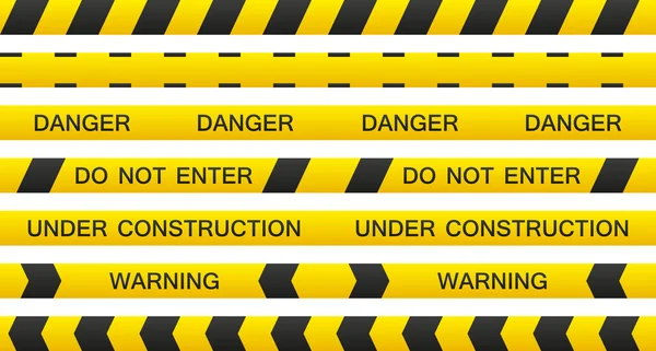 Warning Tape Set — Stock Vector