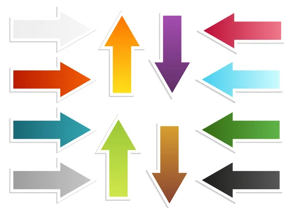 12 raccolta di frecce adesive — Vettoriale Stock