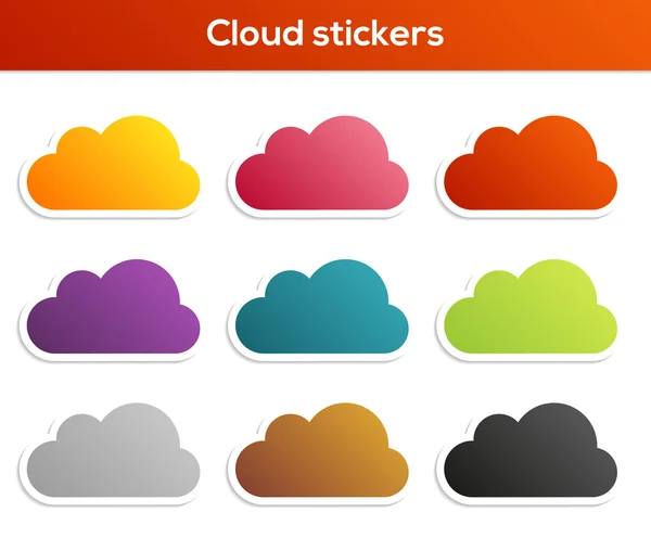Sada nálepek mrak — Stockový vektor