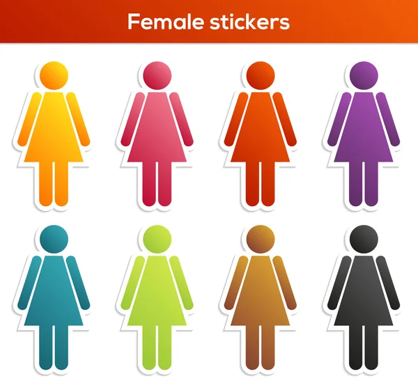 Vrouwelijke stickers collectie — Stockvector