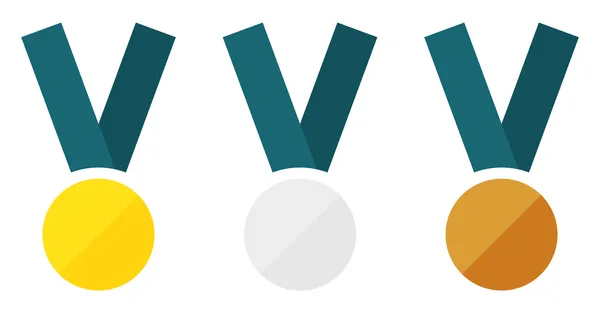 Set medaglie piatte — Vettoriale Stock