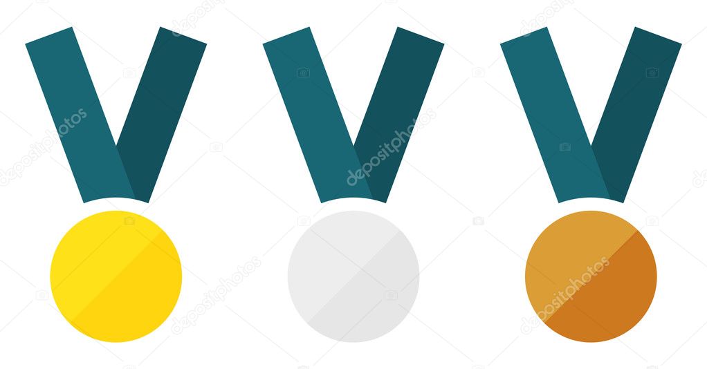 Flat medals set