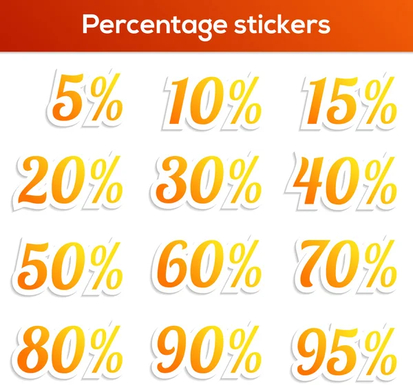 Percentage sticker set — Stock Vector