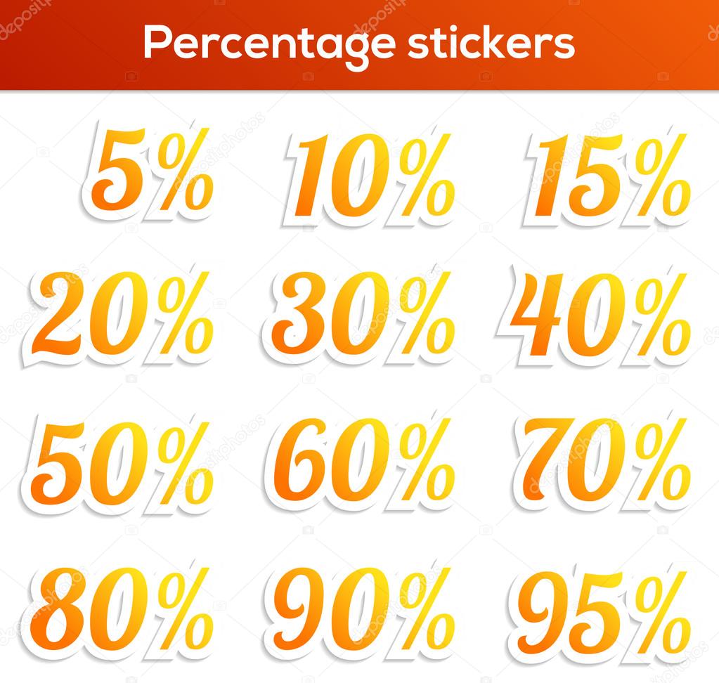 Percentage sticker set