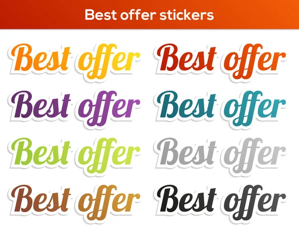 Best offer stickers set — Stock Vector