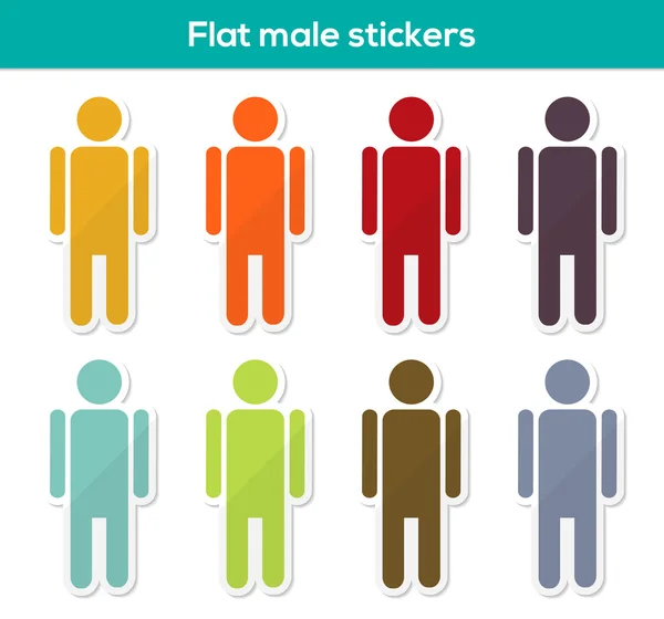 Flat male stickers — Stock Vector