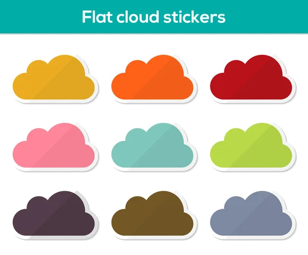 Stickers nuages plats — Image vectorielle