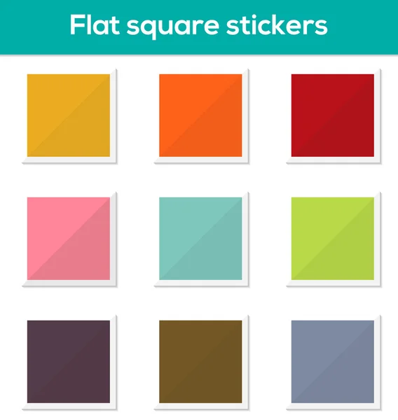 Flat square stickers — Stock Vector