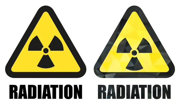 Conjunto de sinais de perigo de radiação — Vetor de Stock