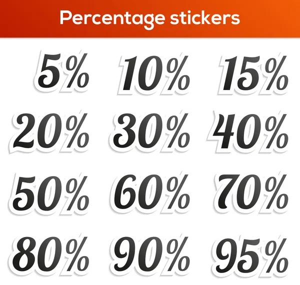 Percentage sticker set — Stock Vector