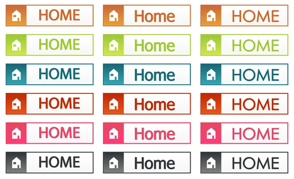 Sada barevných domů tlačítka — Stockový vektor