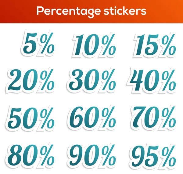 Percentage sticker collectie — Stockvector