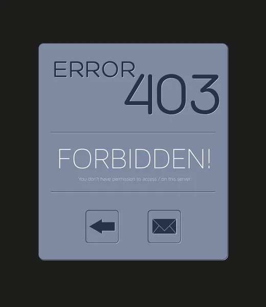 Error personalizado 403 - Prohibido con texto y botones para la espalda y — Vector de stock