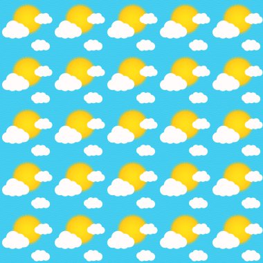 gökyüzü güneşli bir gün güneşin ve bulutların birlikte sırasında seamless modeli