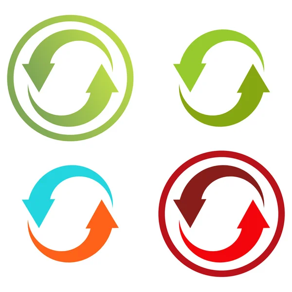 4 izolované barevné ikony pro recyklaci (nebo infographic) — Stockový vektor