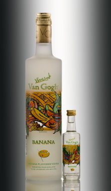Two bottles of vodka Van Gogh Banana clipart