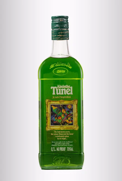 Bottle of Green Absinthe Tunel — Stock Photo, Image