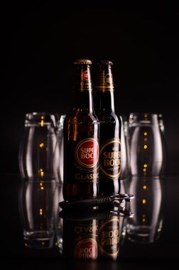 Still life with Super Bock beer and glasses