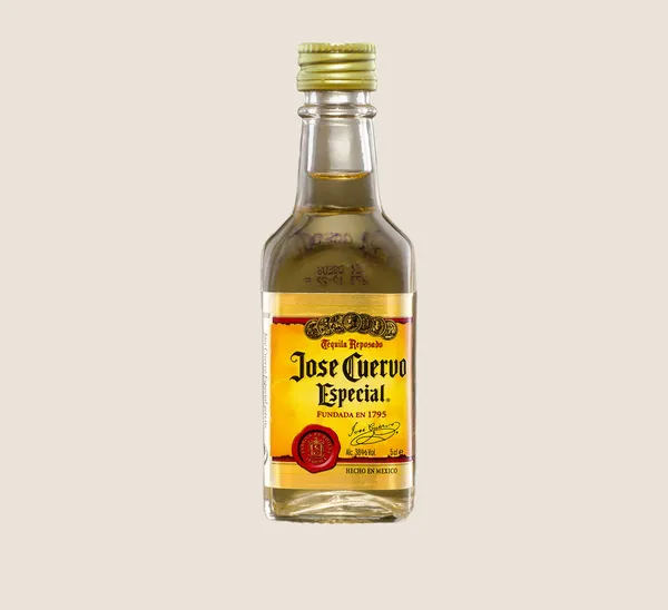 Miniature bottle of Jose Cuervo Tequila — Stock Photo, Image