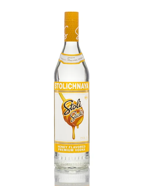 Bottle of Vodka Stolichnaya Honey — Stock Photo, Image