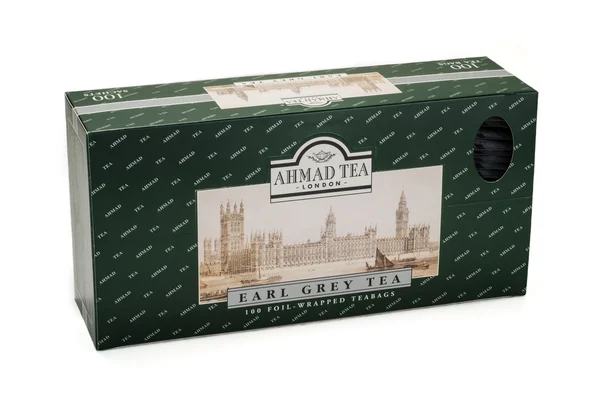 Ahmad Tea Earl Grey emballage kasse 100 folie indpakket te - Stock-foto