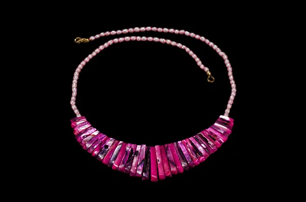 Magenta mother of pearl sticks necklace — Stock Photo, Image