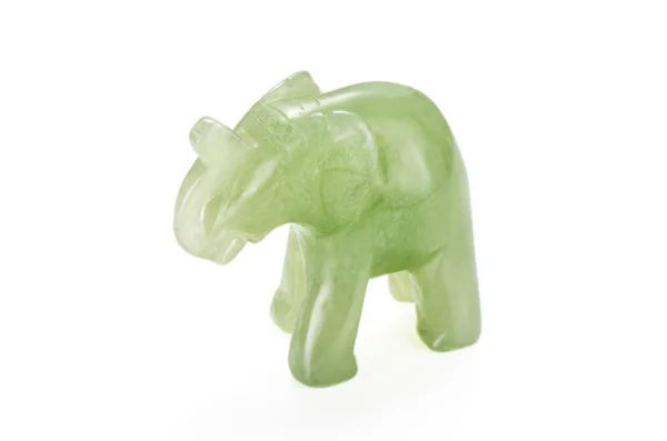 Éléphant de jade vert sculpté — Photo