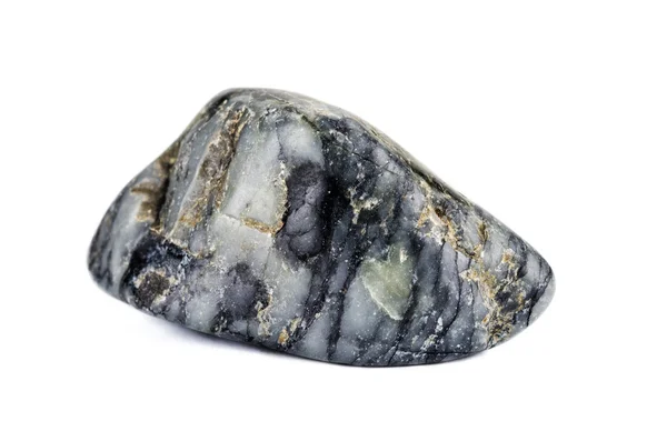 Tumbled obsidian snowflake stone — ストック写真