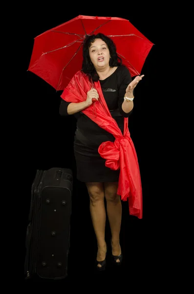 Red balck woman asking you — Stock Photo, Image