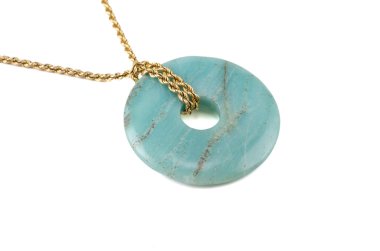 Amazonite donut altın zinciri