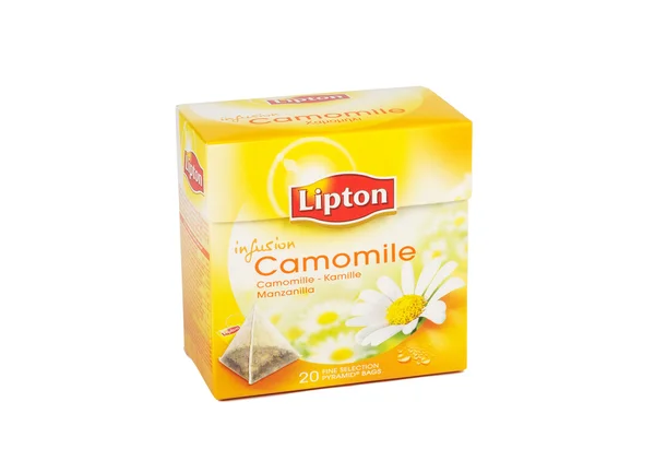 Lipton infusie kamille thee 20 fijne selectie piramide zakjes — Stockfoto