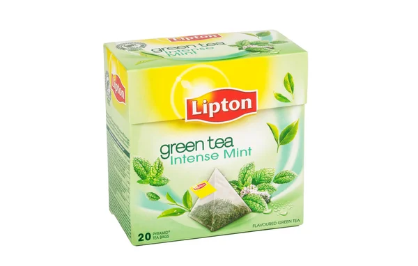 Lipton grönt te intensiv mynta 20 tepåsar i rutan — Stockfoto