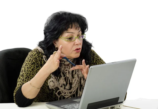 Woman is elearning teacher — Stock Photo, Image