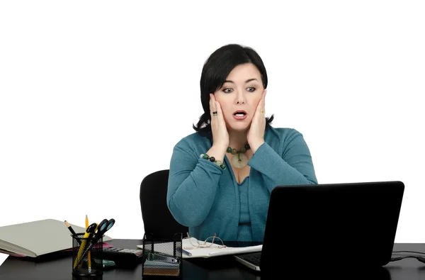 Portrait of shocked mature business woman — Stock Photo, Image