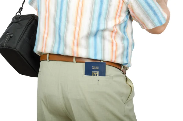 Turysta z izraelskim paszportem w tylnej kieszeni — Zdjęcie stockowe