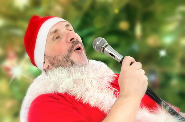 Huge Santa Claus belting Ho-ho-ho — Stock Photo, Image