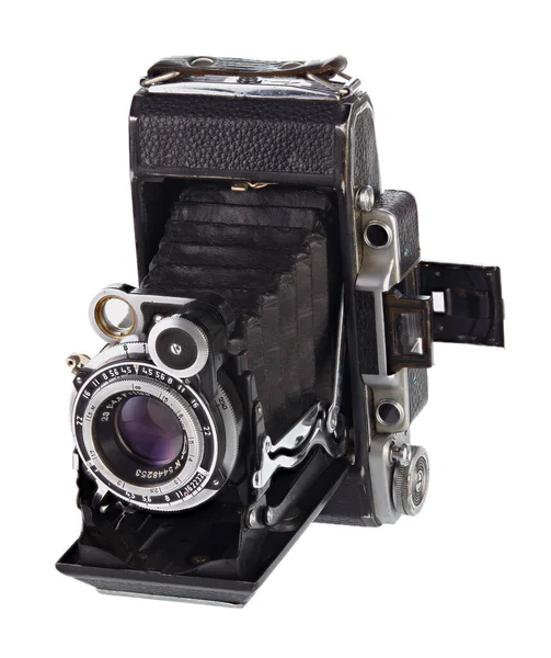 Vecchia Macchina Fotografica Sovietica Vintage Rangefinder Medio Formato Pellicola Rilasciato — Foto Stock