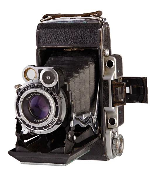 Vecchia Macchina Fotografica Sovietica Vintage Rangefinder Medio Formato Pellicola Rilasciato — Foto Stock