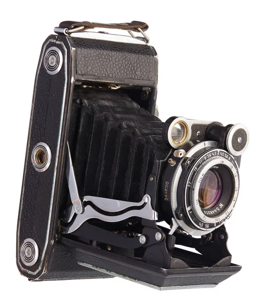 Vecchia Macchina Fotografica Sovietica Vintage Rangefinder Medio Formato Pellicola Rilasciato — Foto Stock