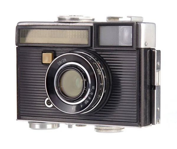 Vecchia Fotocamera Telemetro Sovietica Vintage Rilasciata Urss Sfondo Bianco — Foto Stock