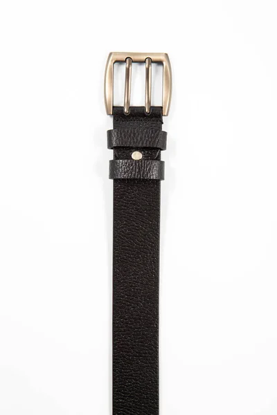 Ceinture Cuir Pour Homme Mode Avec Boucle Métal Mat Foncé — Photo