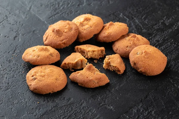 Healthy Food Concept Homemade Organic Energy Cookies Black Slate Stone — Stock Photo, Image