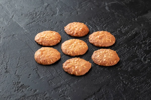 Healthy Food Concept Homemade Organic Energy Cookies Black Slate Stone — Stock Photo, Image